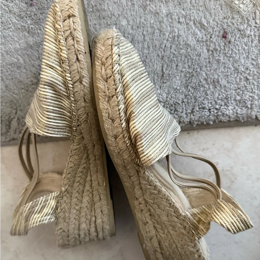 Toni pons Natural Golden Beige Espadrille Flats with Ankle Ties - Picture 4 of 5